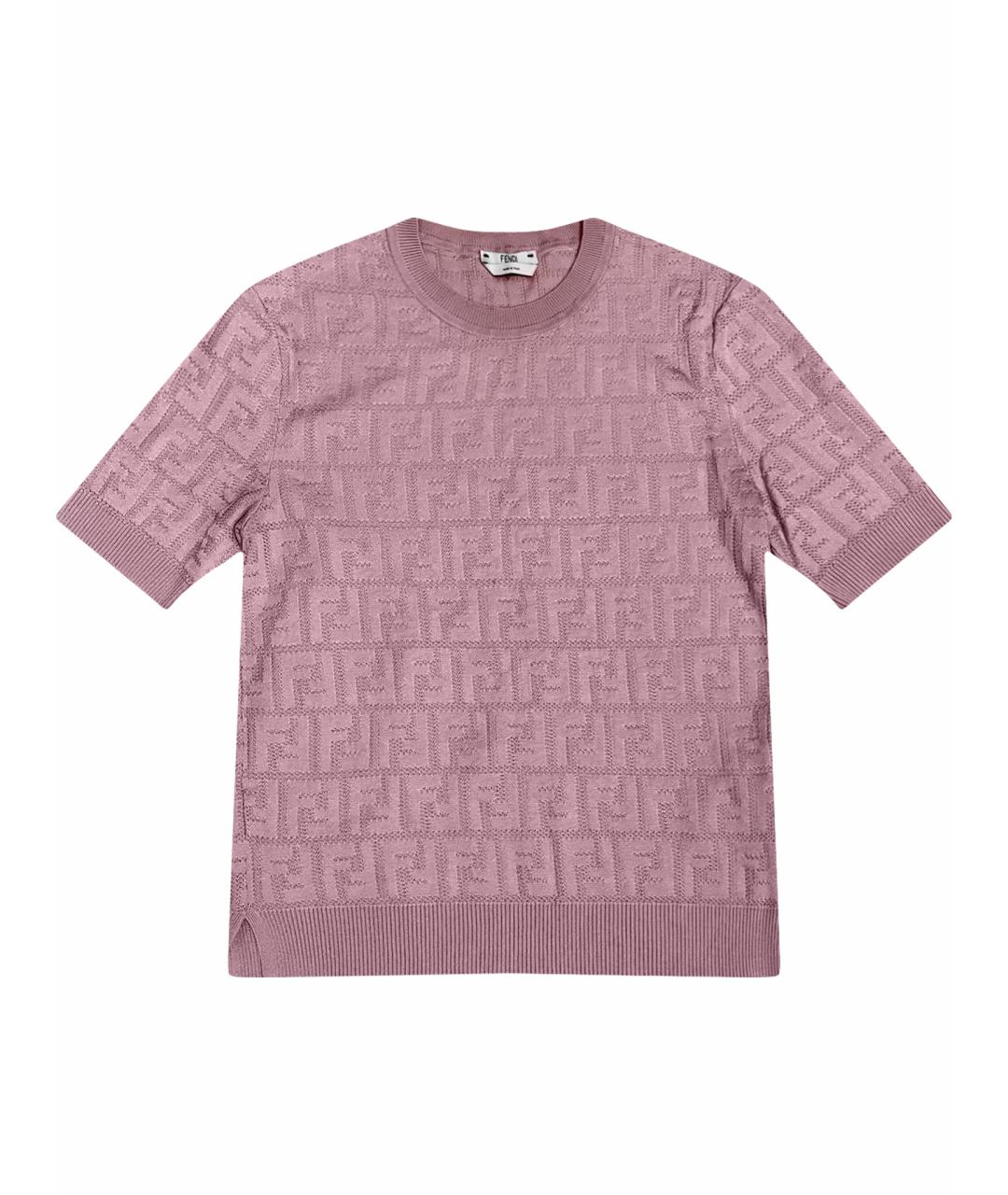 FENDI Коралловая хлопковая футболка, фото 1