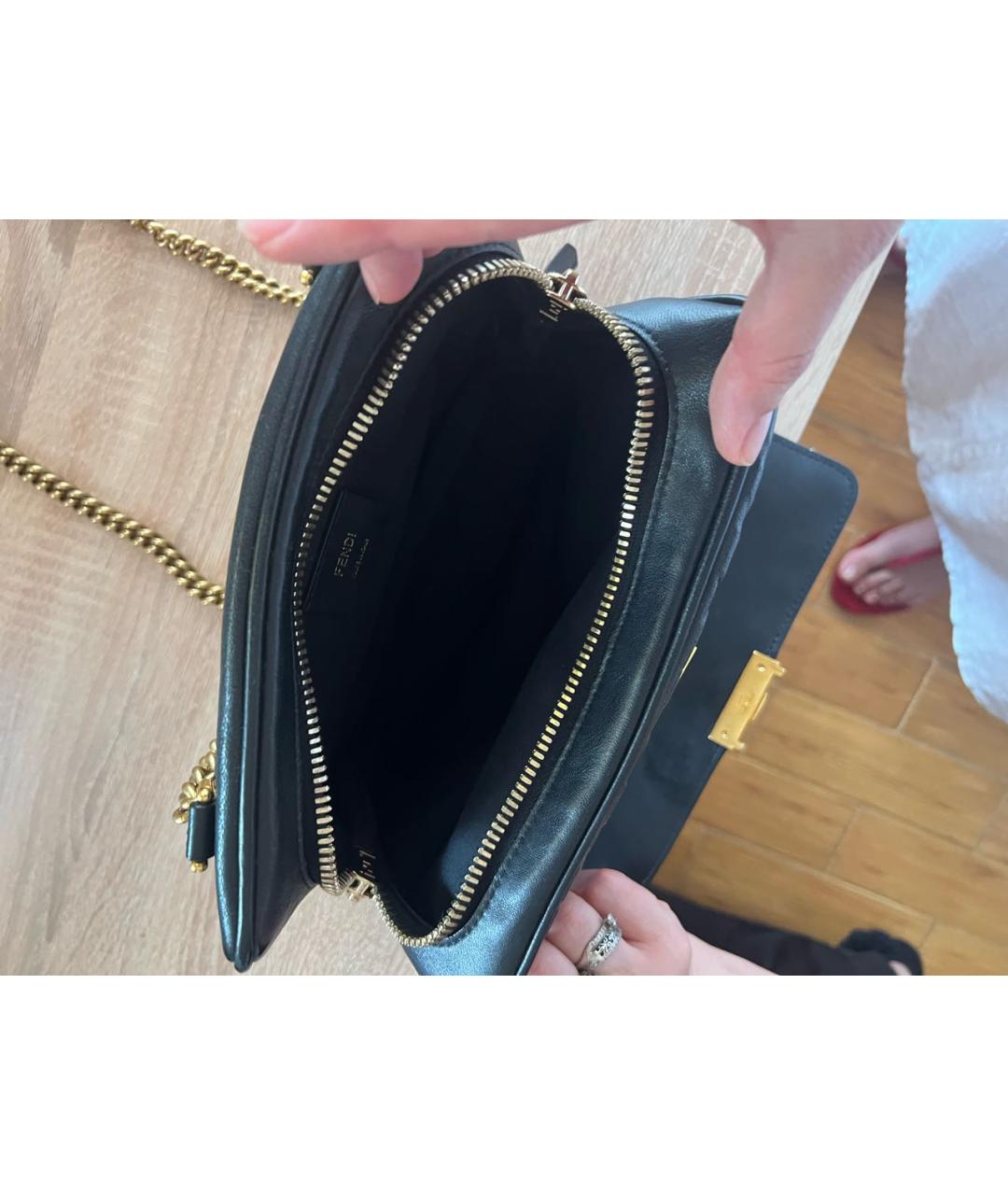 FENDI Черная кожаная поясная сумка, фото 4