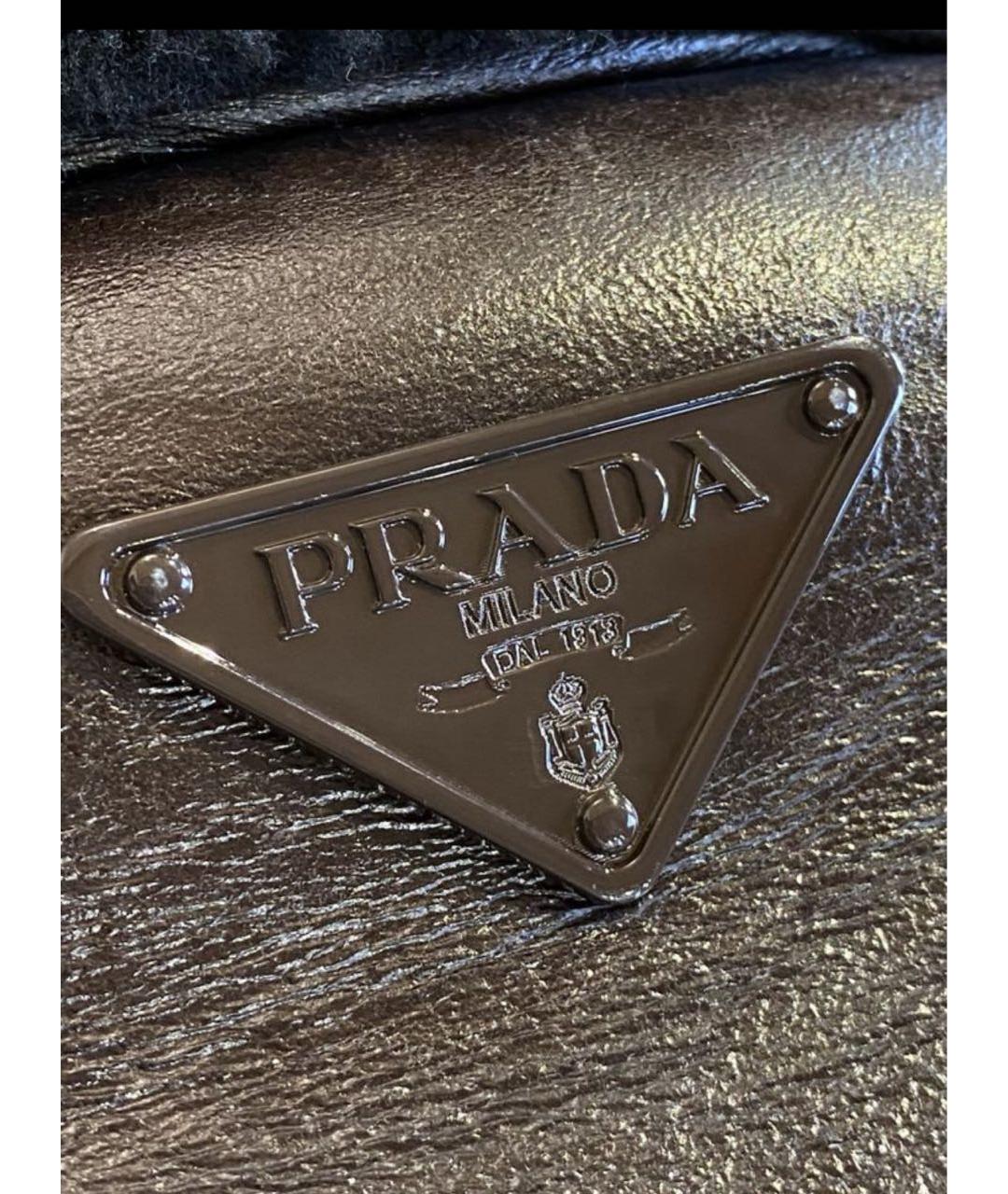 PRADA Коричневый кожаный пуховик, фото 7