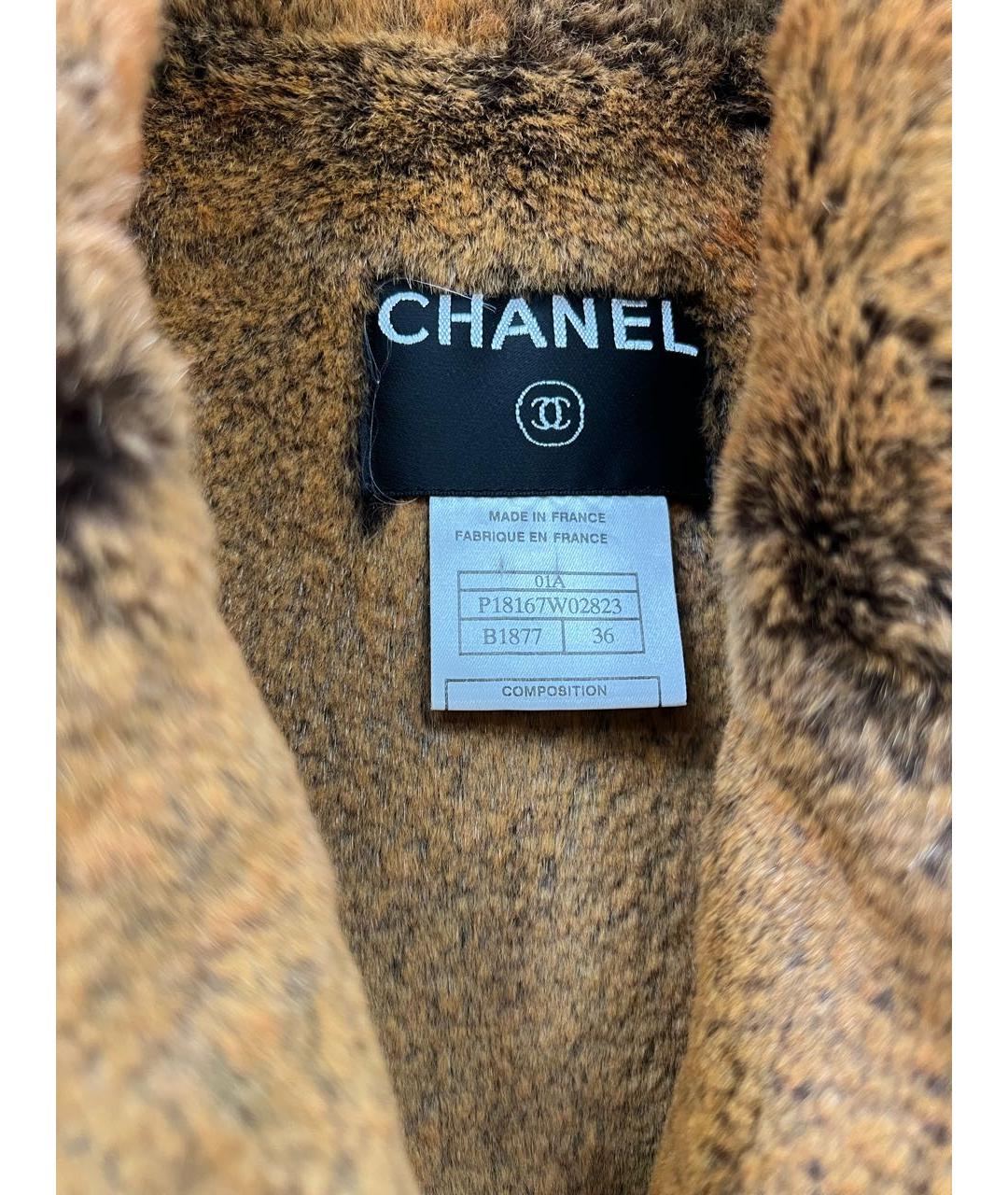 CHANEL Горчичное шерстяное пальто, фото 3