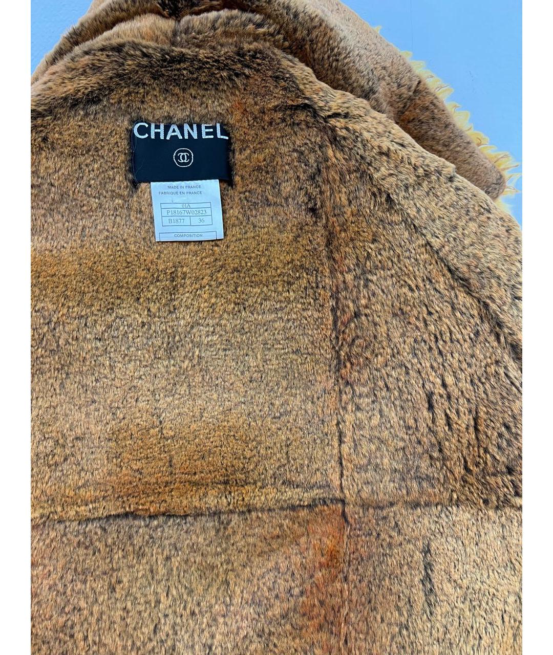 CHANEL Горчичное шерстяное пальто, фото 4