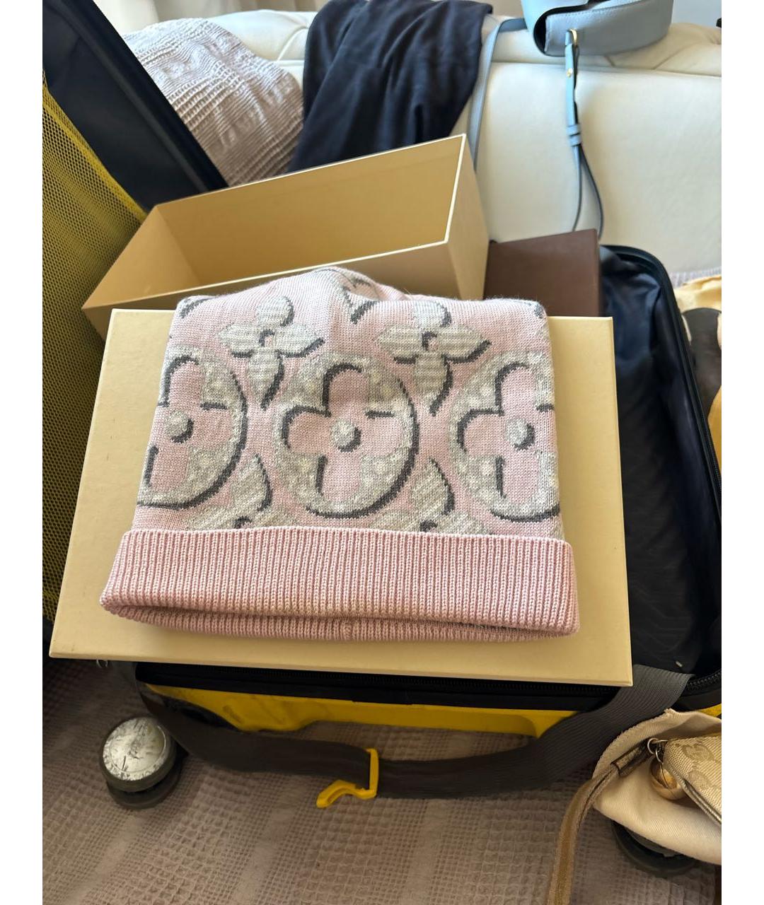 LOUIS VUITTON Розовая шерстяная шапка, фото 2