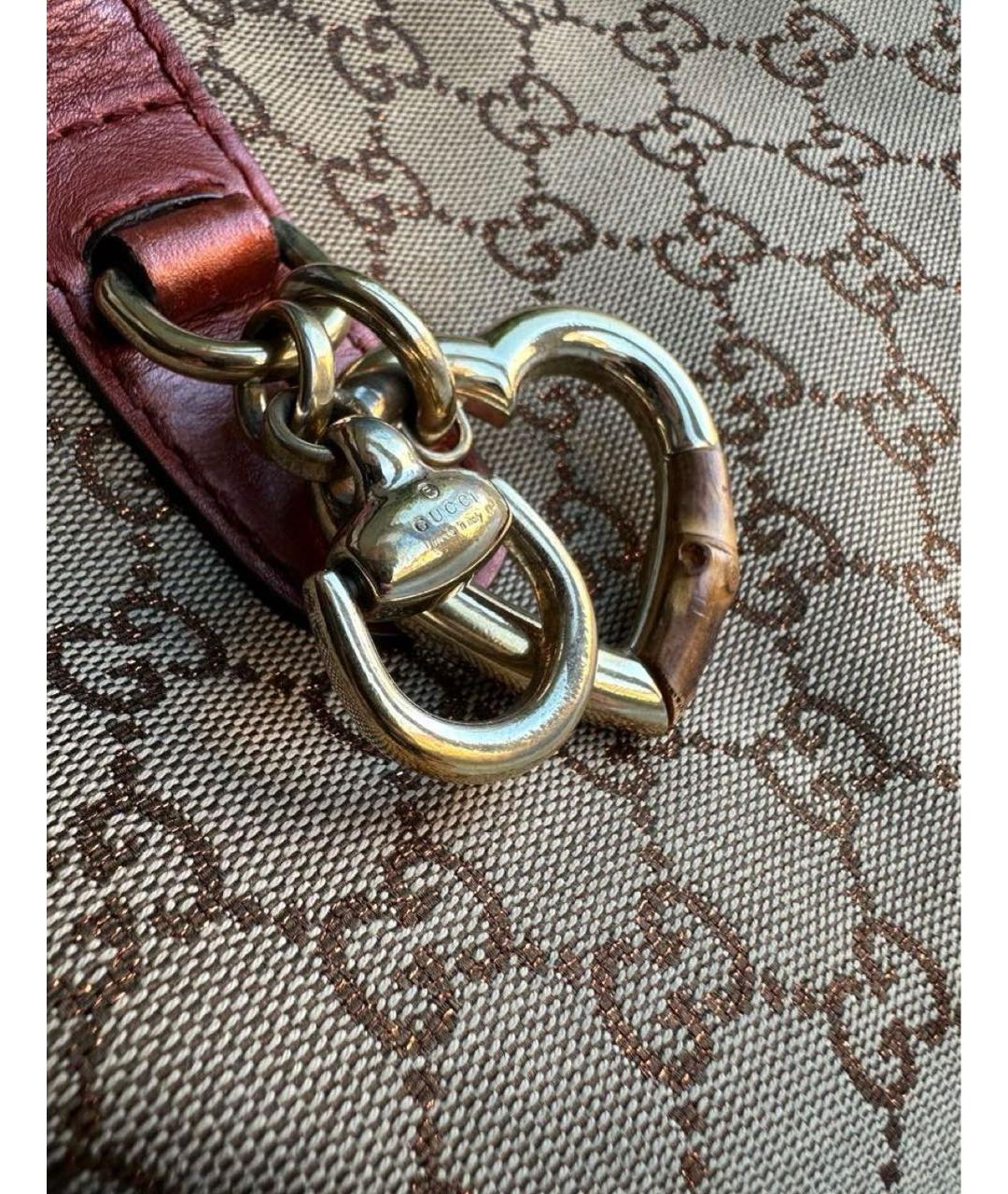 GUCCI Бежевая тканевая сумка тоут, фото 4