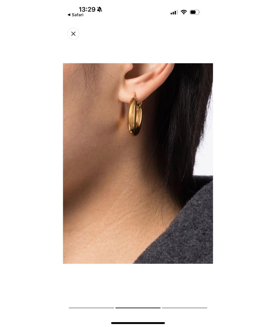 JIL SANDER Золотые позолоченные серьги, фото 5