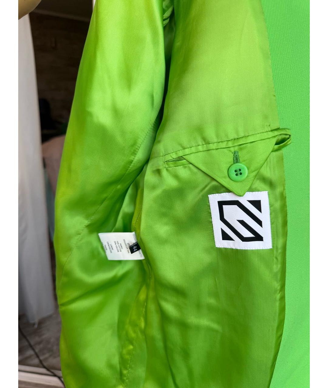 GIUSEPPE DI MORABITO Салатовый хлопковый жакет/пиджак, фото 3