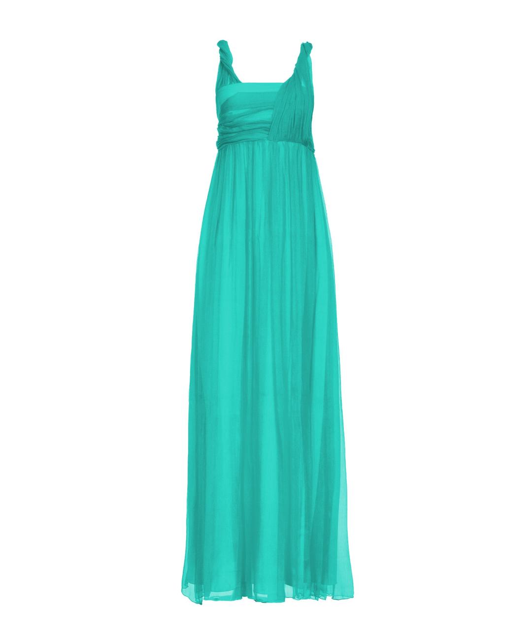 PINKO Зеленые шелковое вечернее платье, фото 1