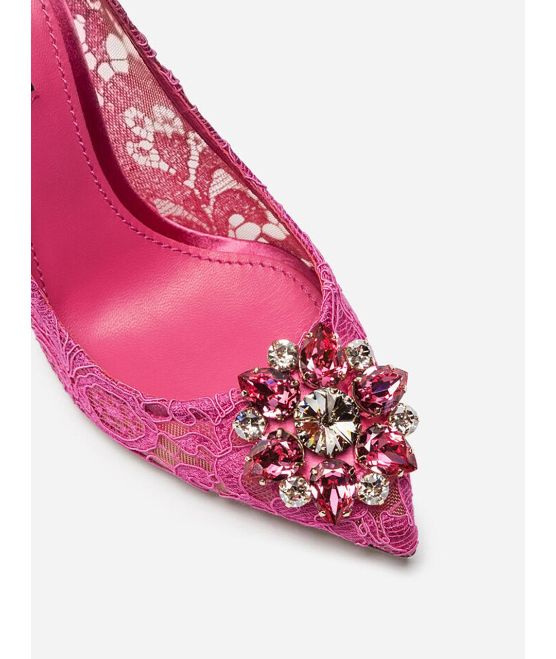 DOLCE&GABBANA Розовые текстильные туфли, фото 2