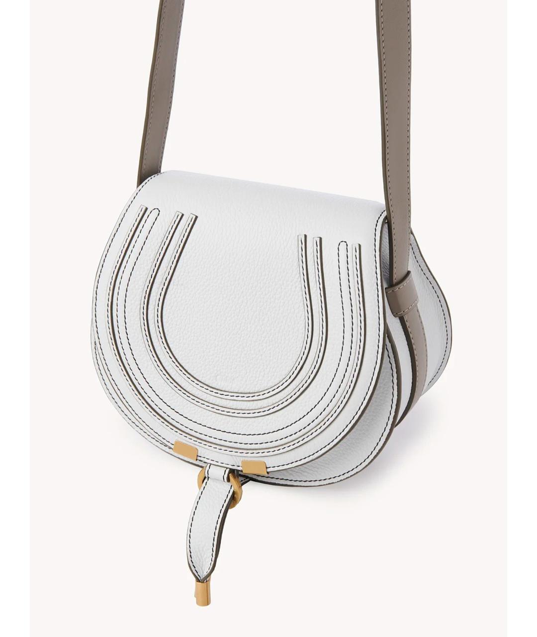 CHLOE Белая кожаная сумка через плечо, фото 2