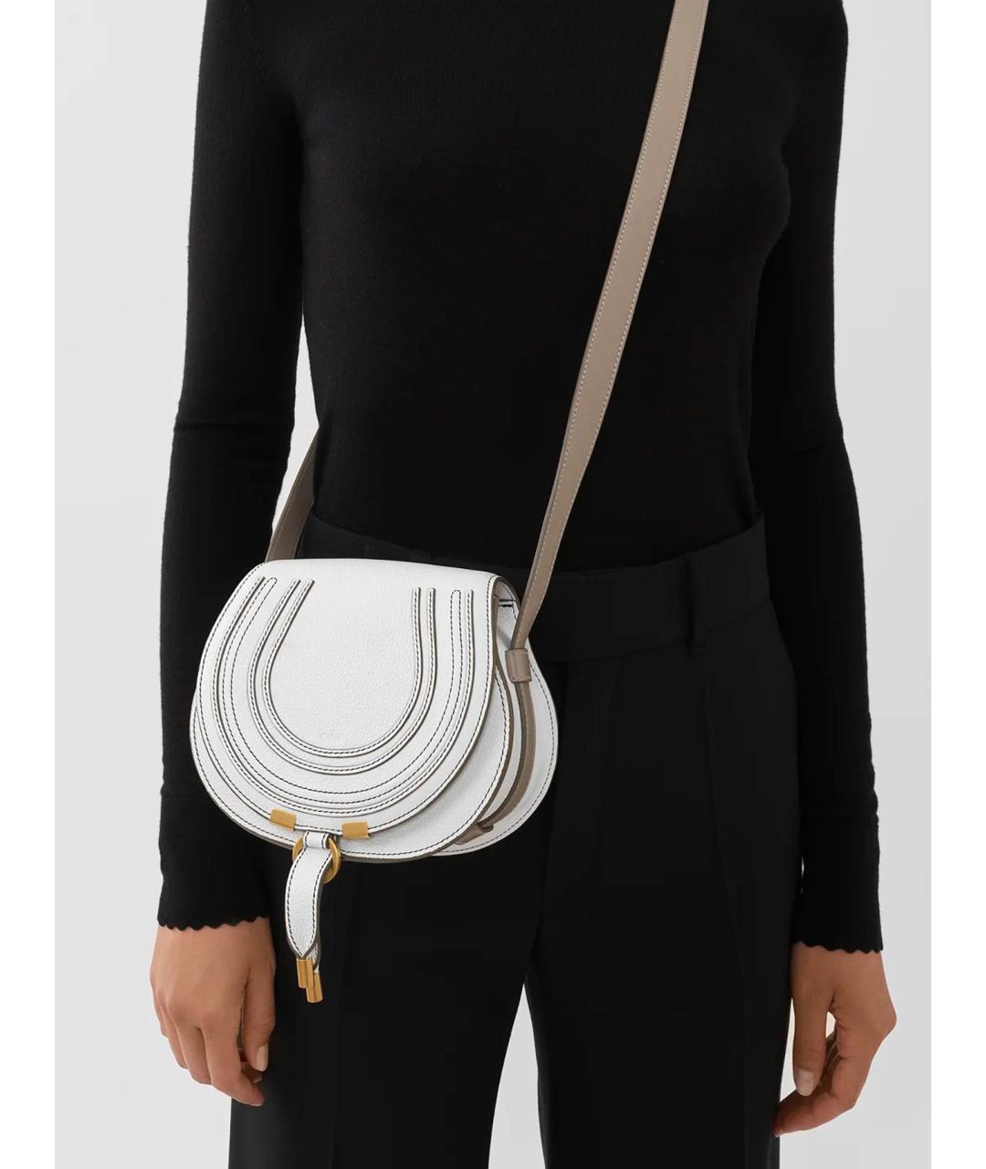 CHLOE Белая кожаная сумка через плечо, фото 4
