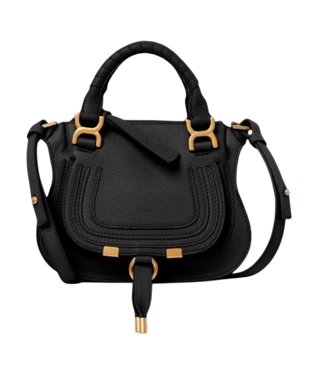 CHLOE Черная кожаная сумка с короткими ручками, фото 1
