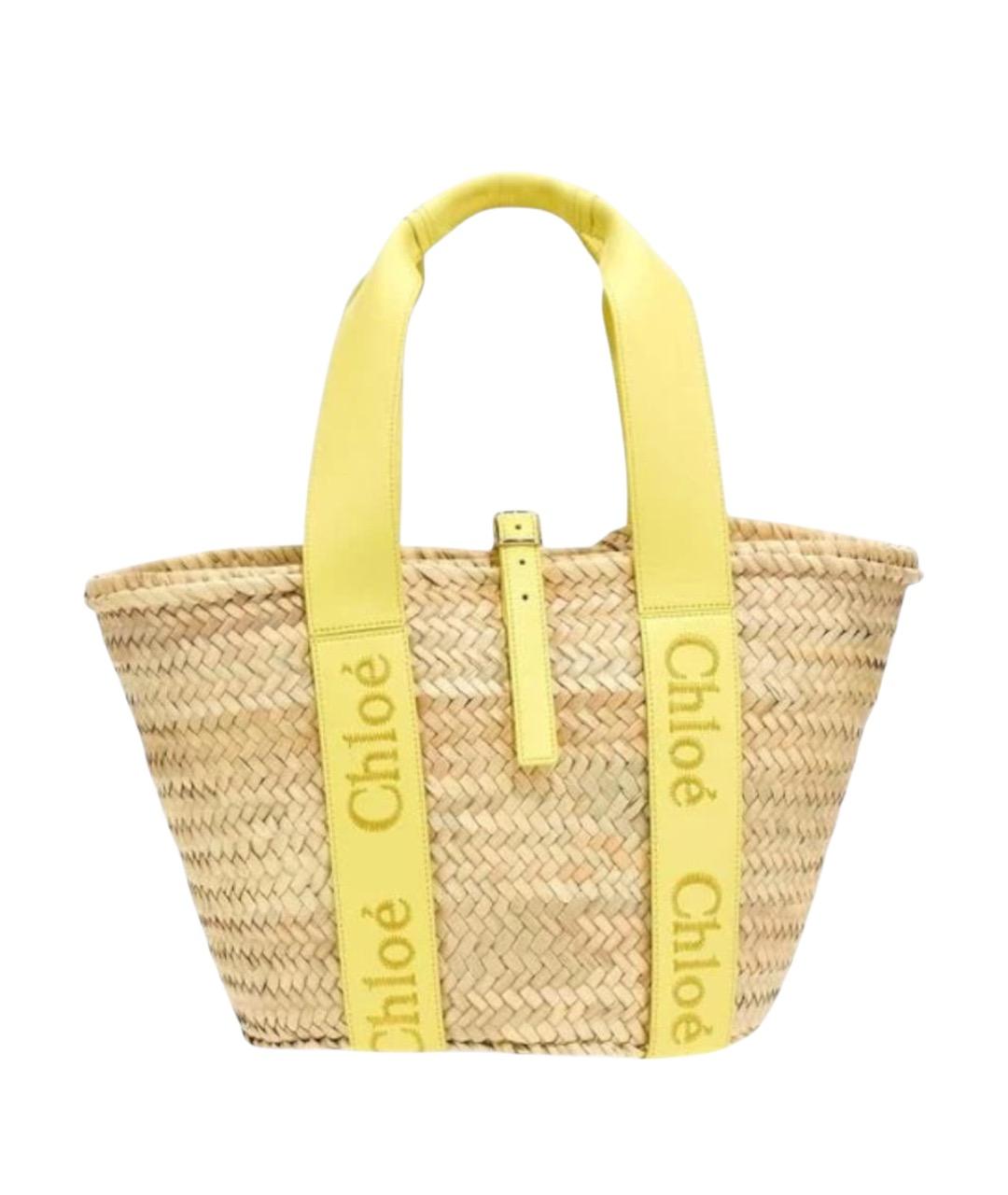 CHLOE Бежевая пелетеная сумка тоут, фото 1