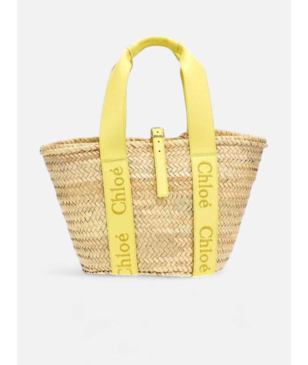 CHLOE Бежевая пелетеная сумка тоут, фото 3