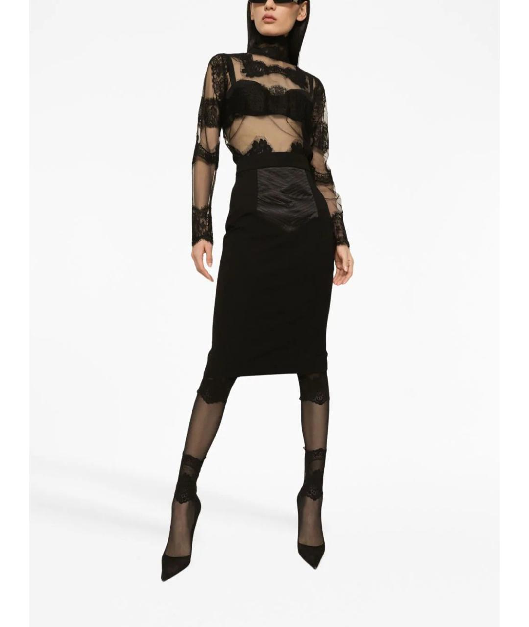 DOLCE&GABBANA Черная полиамидовая блузы, фото 2