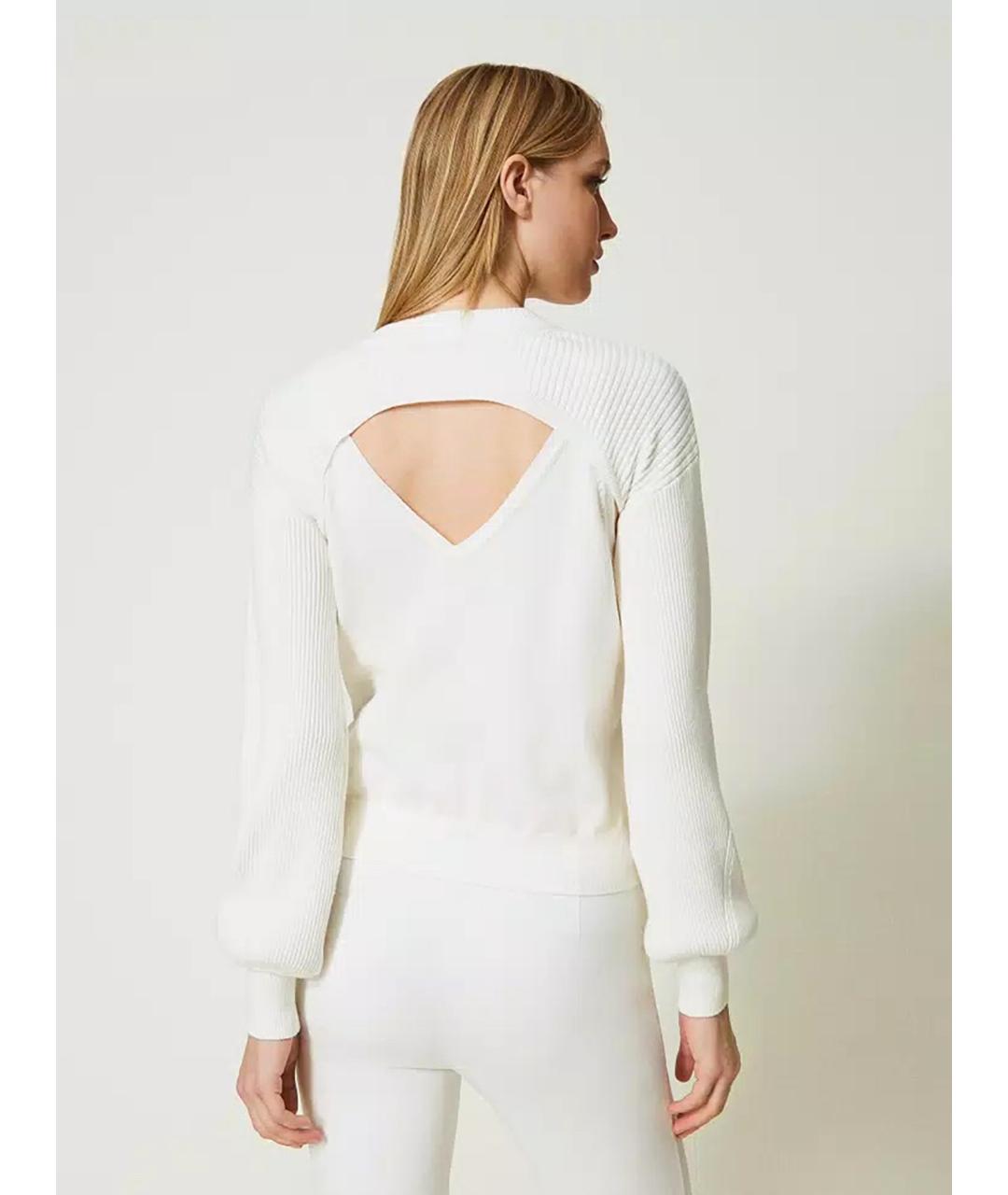 TWIN-SET Белый вискозный джемпер / свитер, фото 7