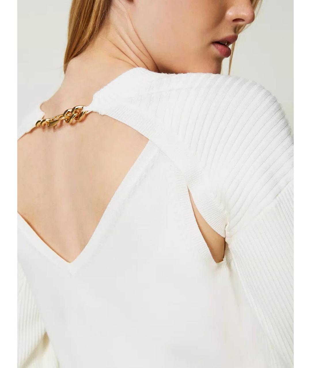 TWIN-SET Белый вискозный джемпер / свитер, фото 6