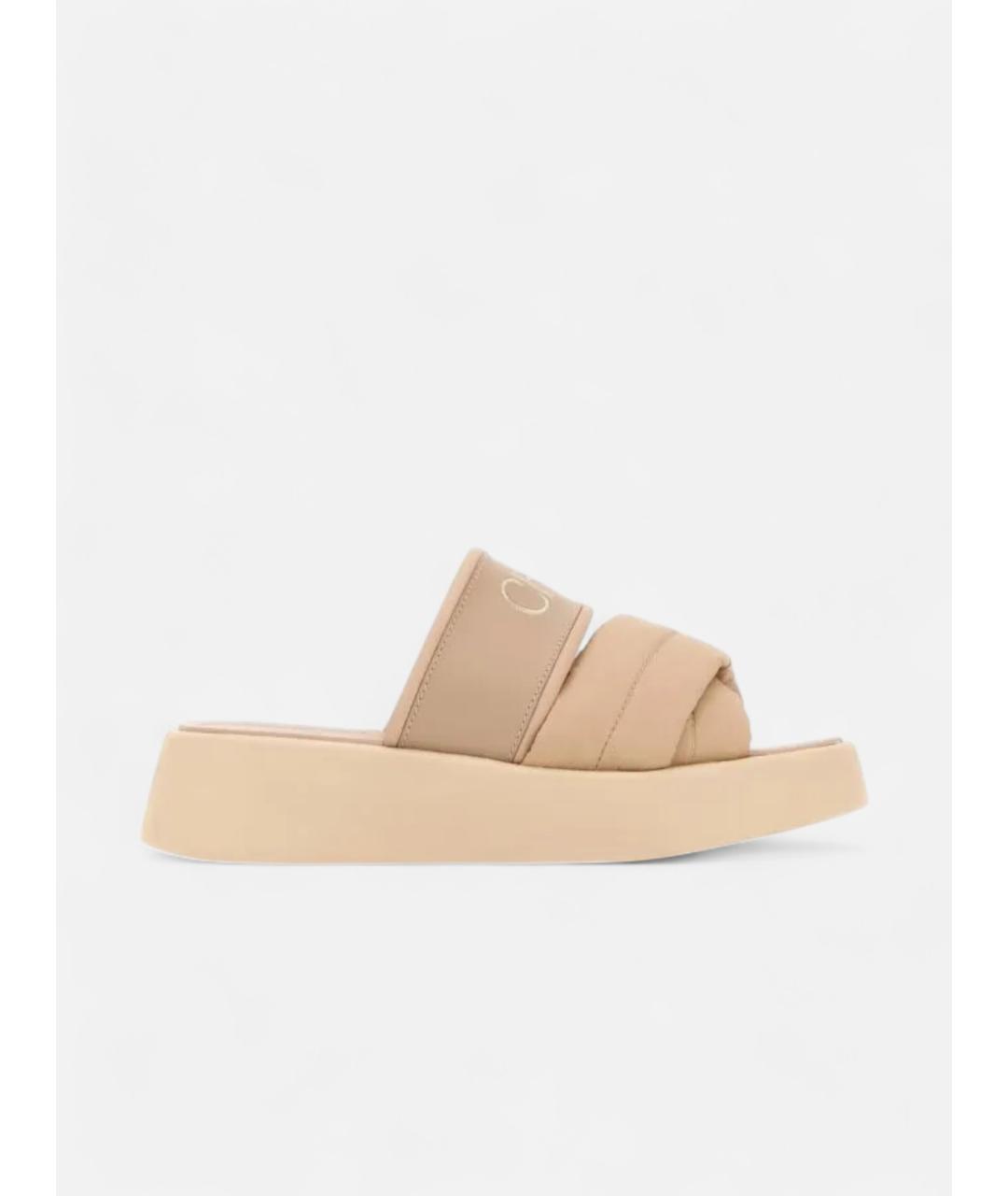 CHLOE Розовые кожаные шлепанцы, фото 4