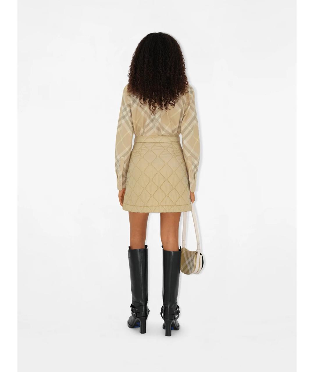 BURBERRY Бежевая хлопковая рубашка, фото 3