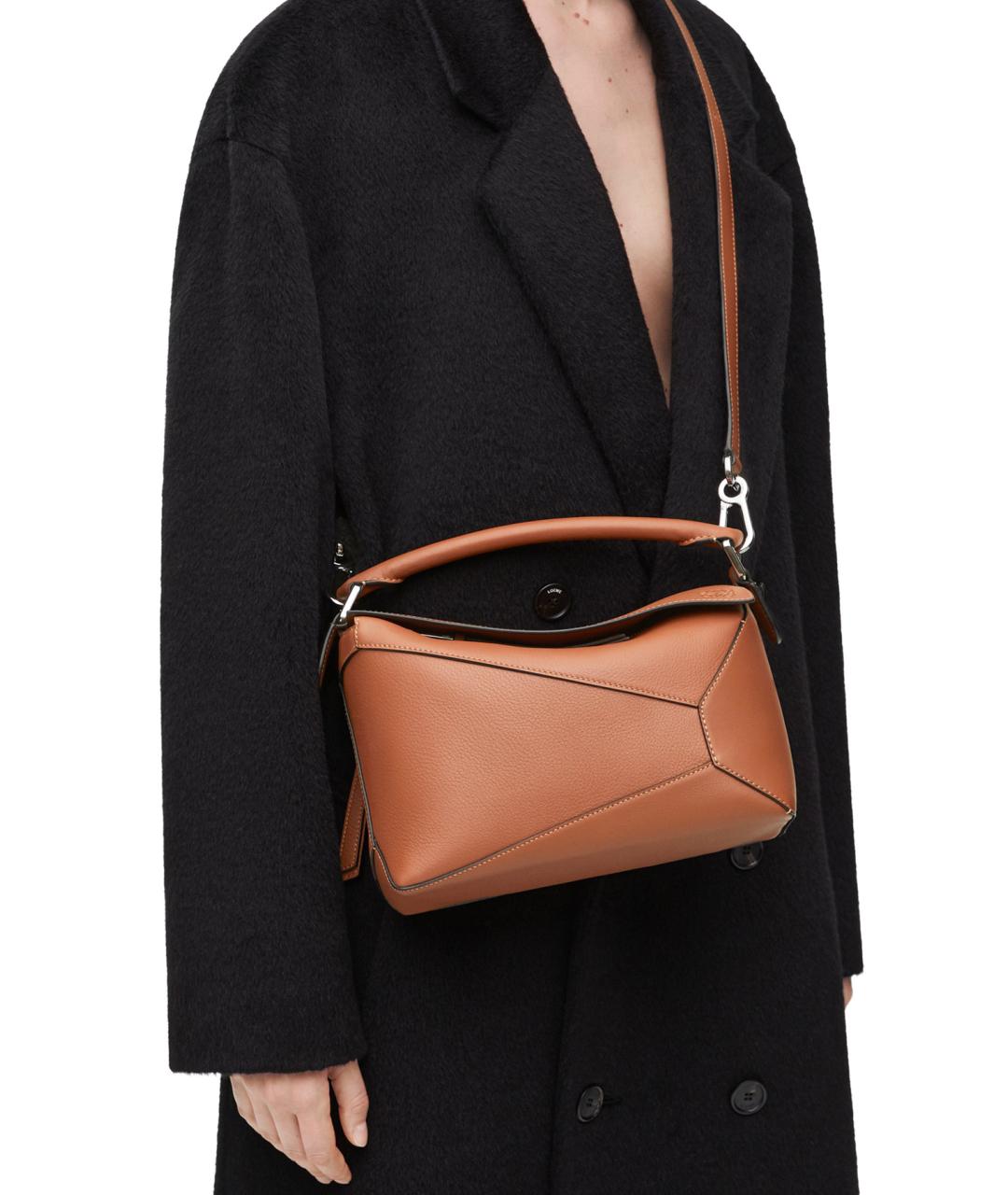 LOEWE Коричневая кожаная сумка через плечо, фото 4