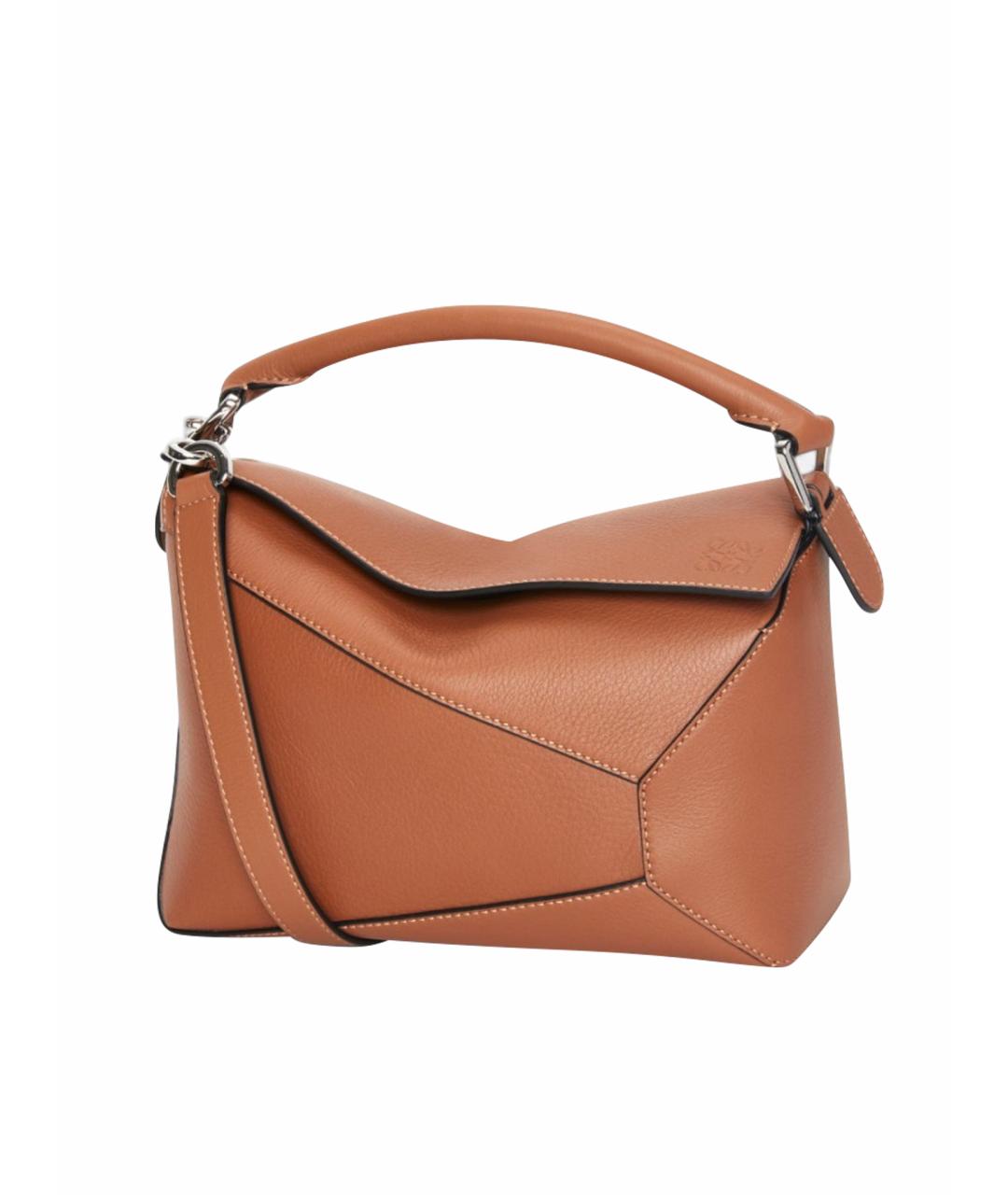 LOEWE Коричневая кожаная сумка через плечо, фото 1