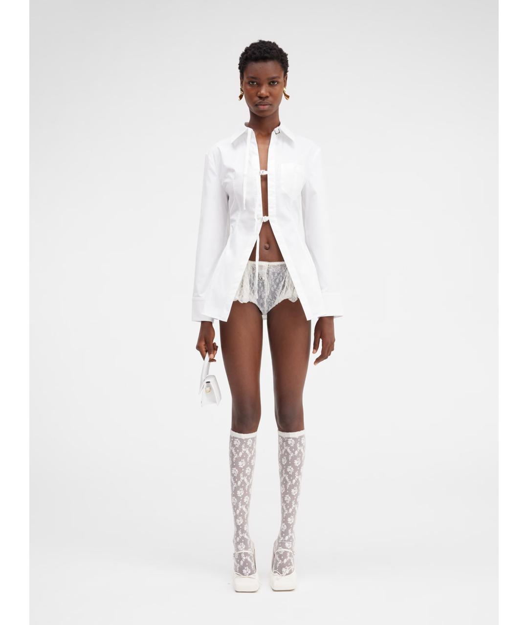 JACQUEMUS Белая хлопковая рубашка, фото 2