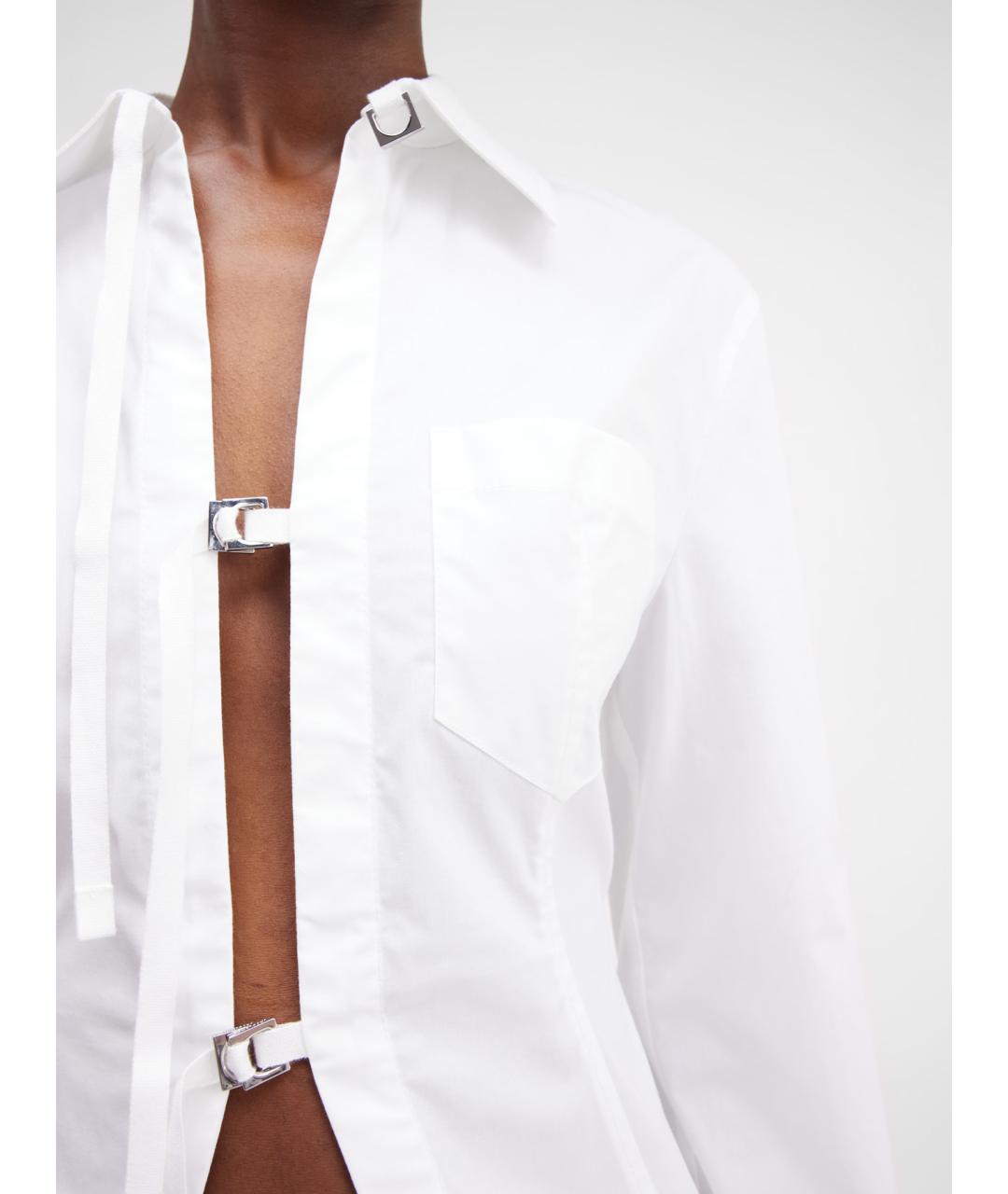 JACQUEMUS Белая хлопковая рубашка, фото 4