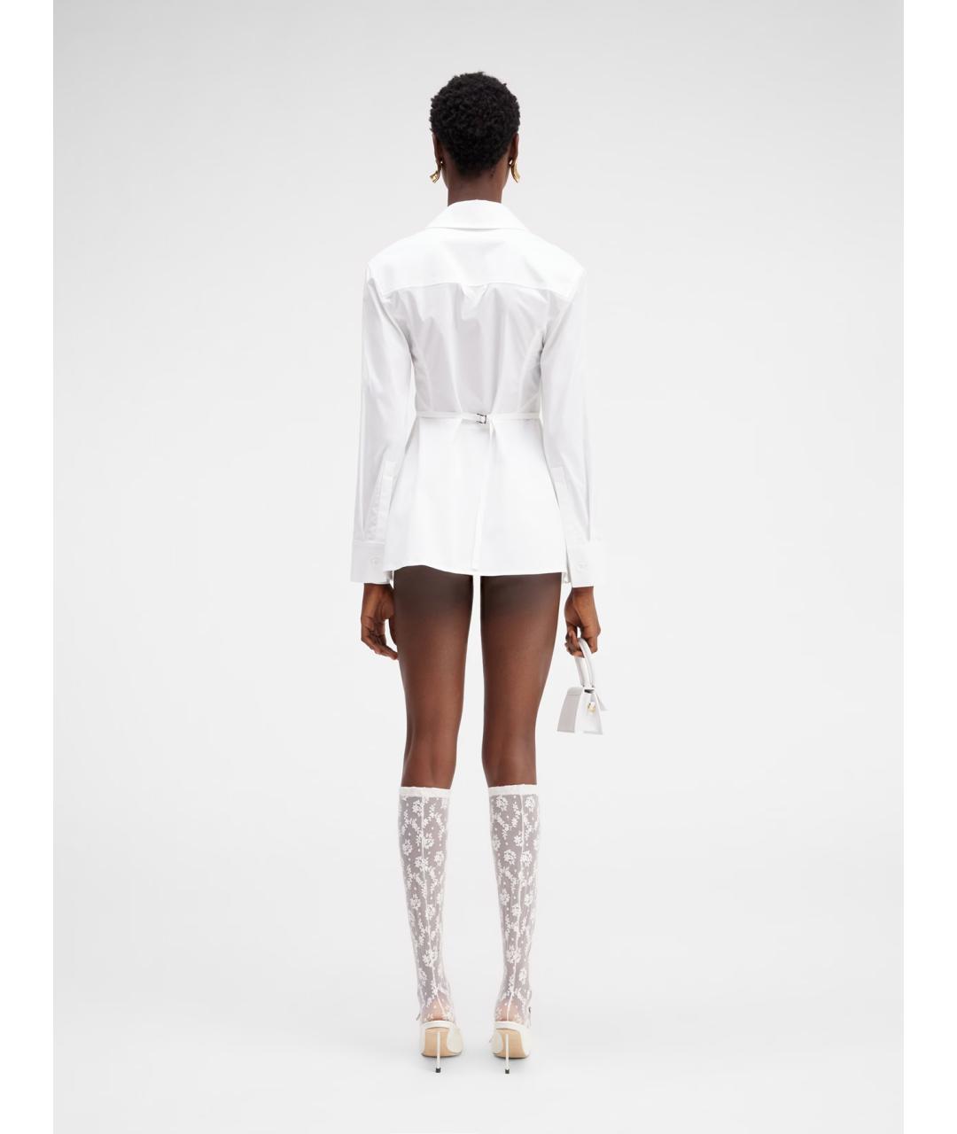 JACQUEMUS Белая хлопковая рубашка, фото 5