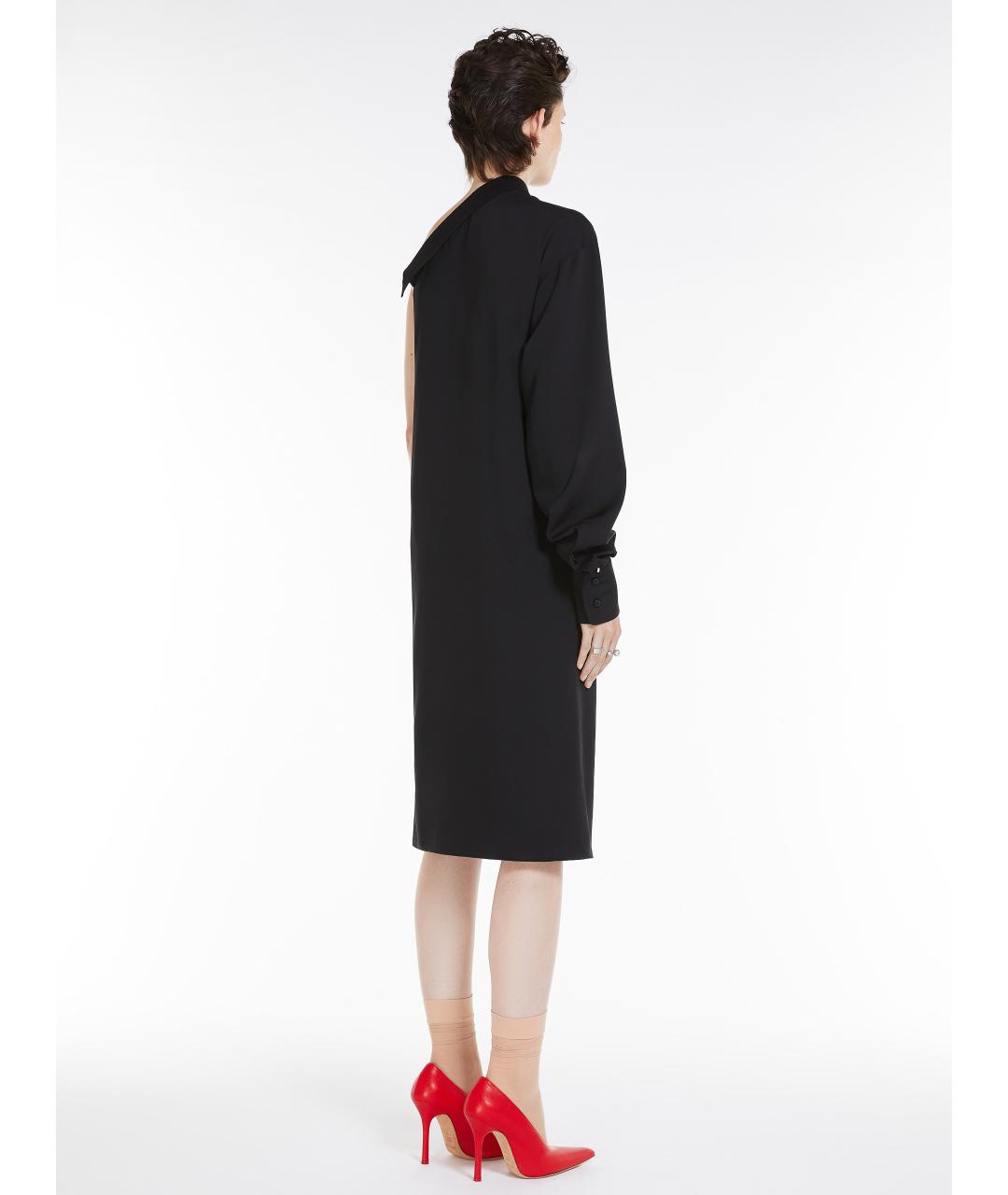 SPORTMAX Черное шелковое повседневное платье, фото 5