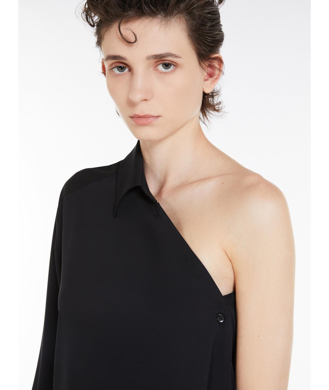 SPORTMAX Черное шелковое повседневное платье, фото 4