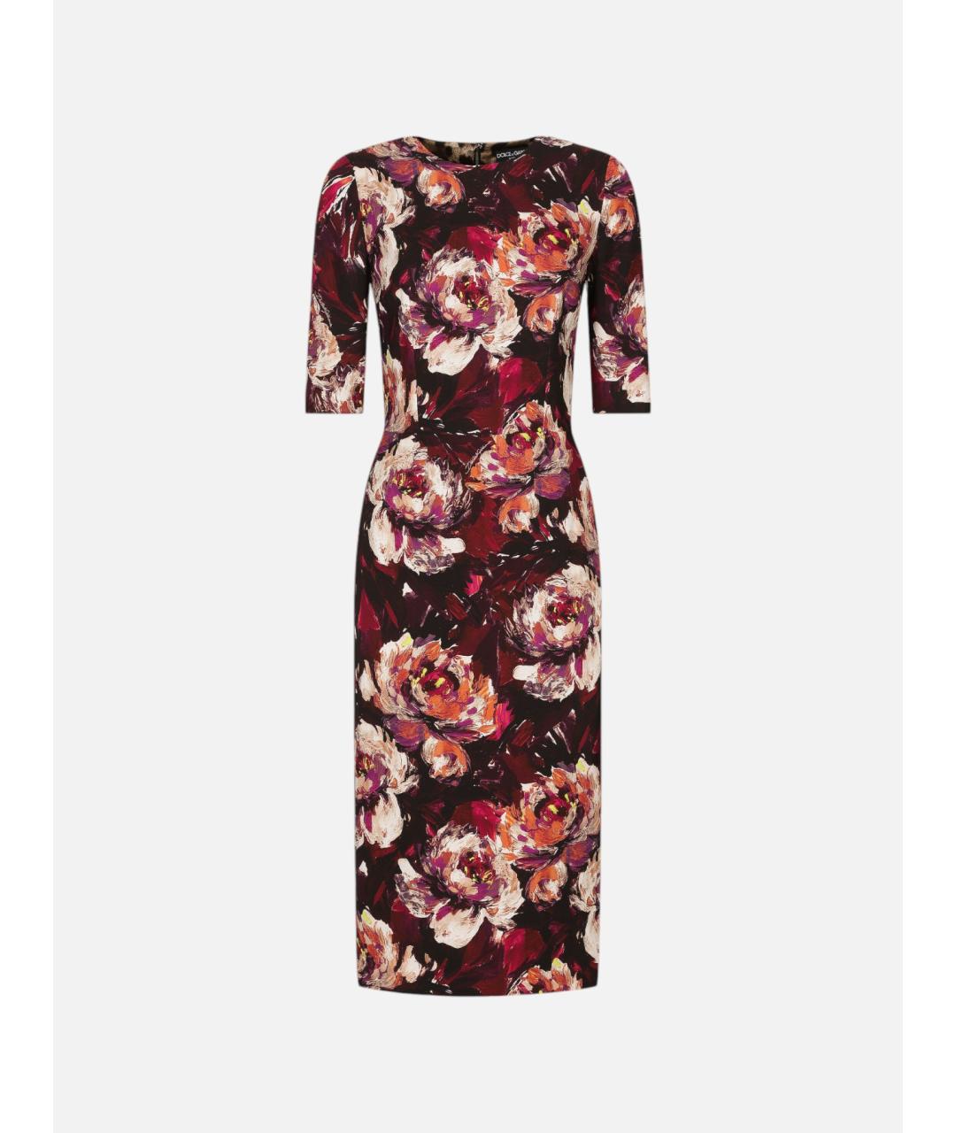 DOLCE&GABBANA Мульти вискозное коктейльное платье, фото 5