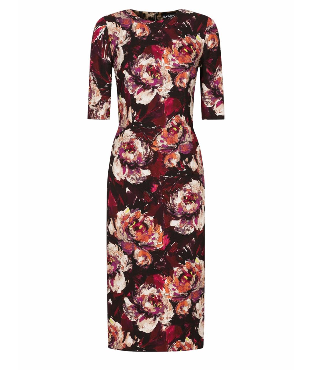 DOLCE&GABBANA Мульти вискозное коктейльное платье, фото 1