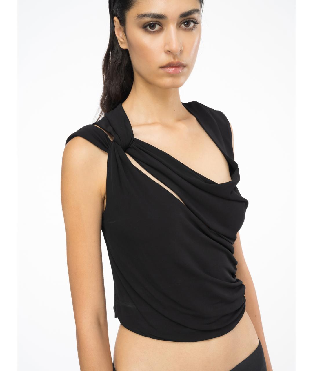 PINKO Черная вискозная майка, фото 2