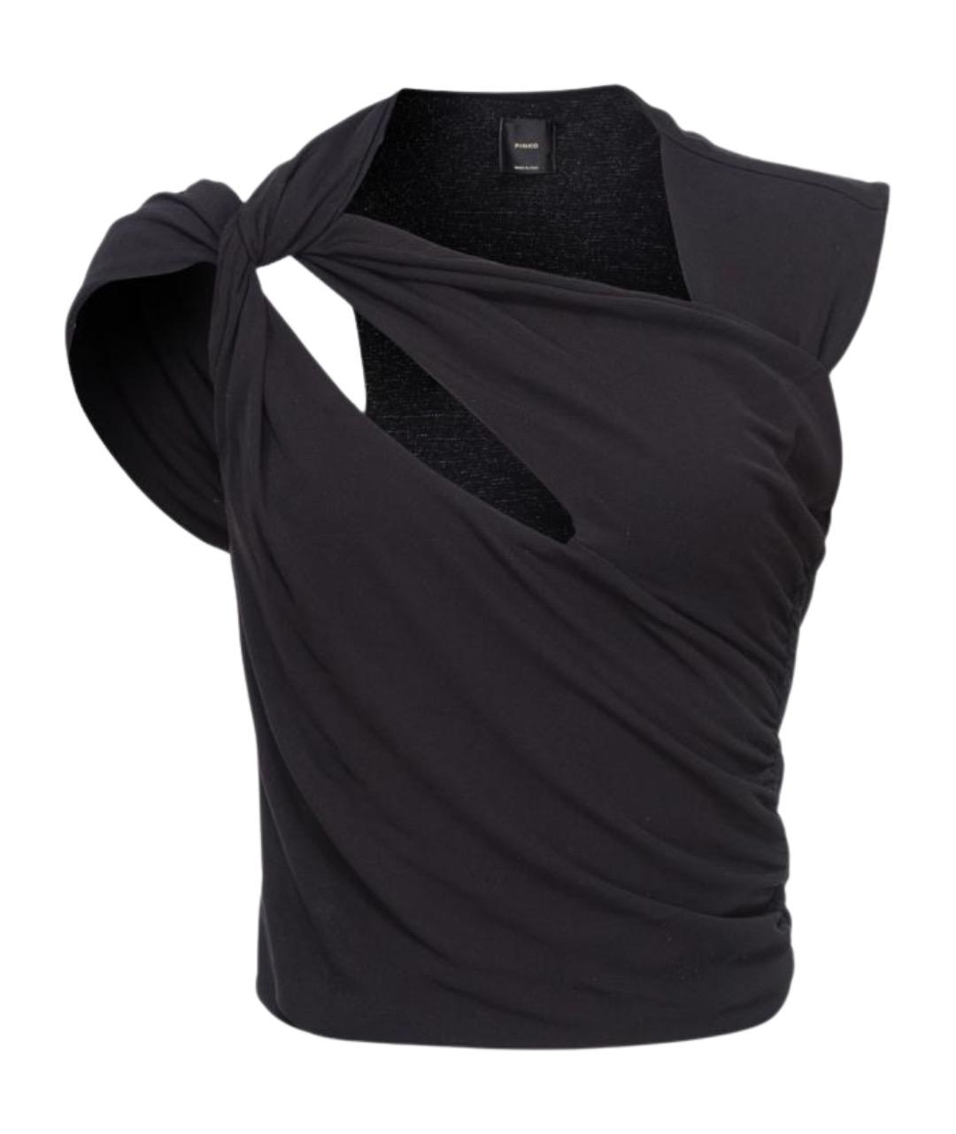 PINKO Черная вискозная майка, фото 1
