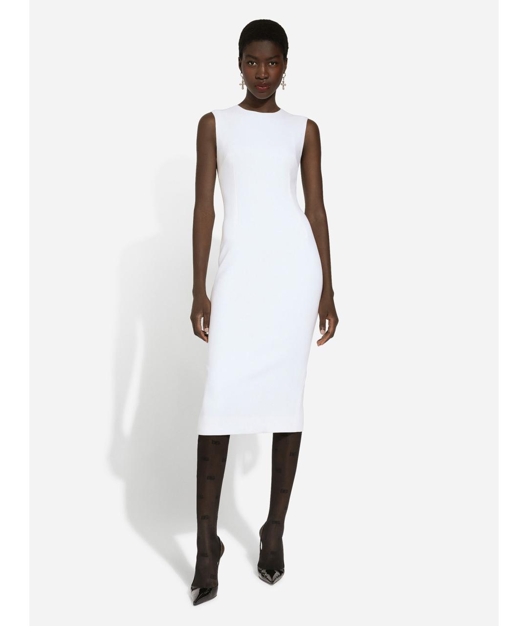 DOLCE&GABBANA Белое шерстяное повседневное платье, фото 2