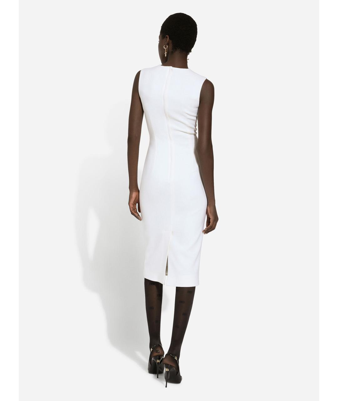 DOLCE&GABBANA Белое шерстяное повседневное платье, фото 4