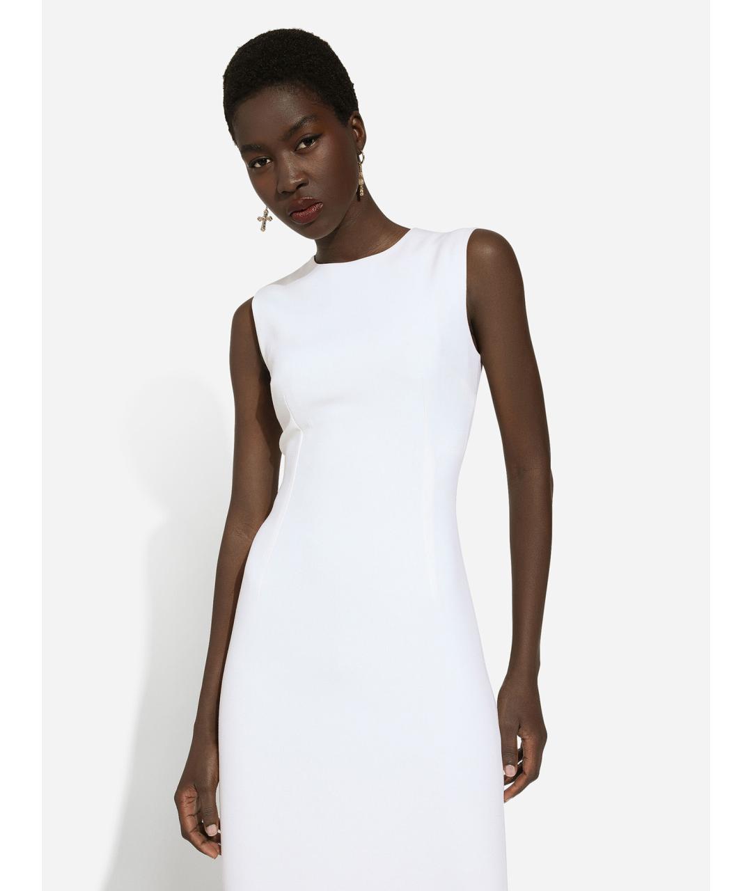 DOLCE&GABBANA Белое шерстяное повседневное платье, фото 3