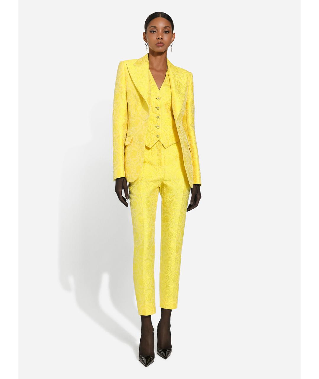 DOLCE&GABBANA Желтый шелковый жилет, фото 2