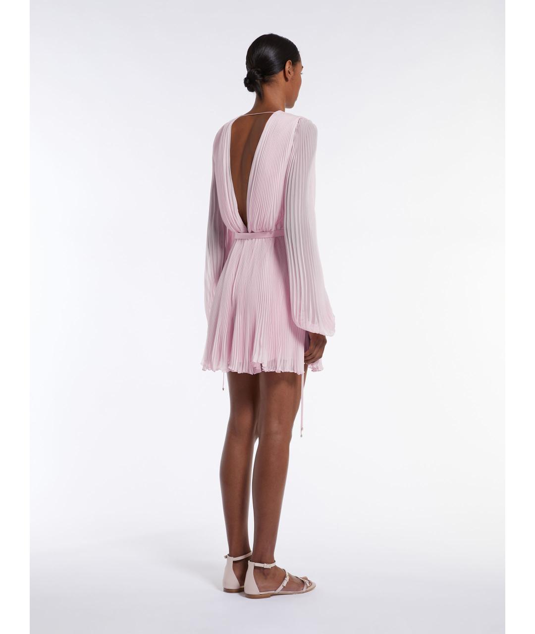 MAX MARA Розовое полиэстеровое повседневное платье, фото 5