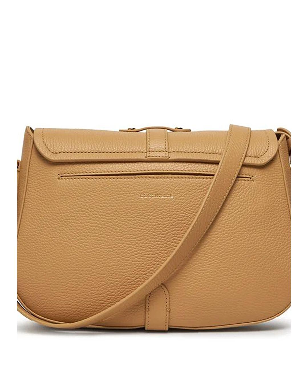 COCCINELLE Бежевая кожаная сумка через плечо, фото 4