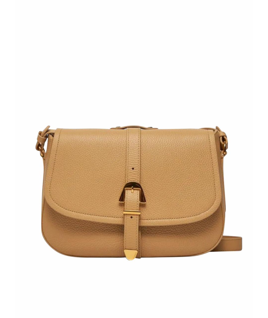 COCCINELLE Бежевая кожаная сумка через плечо, фото 1
