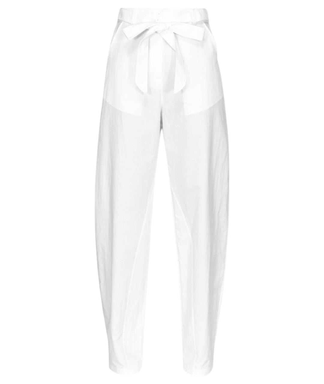 PINKO Белые хлопковые прямые брюки, фото 1