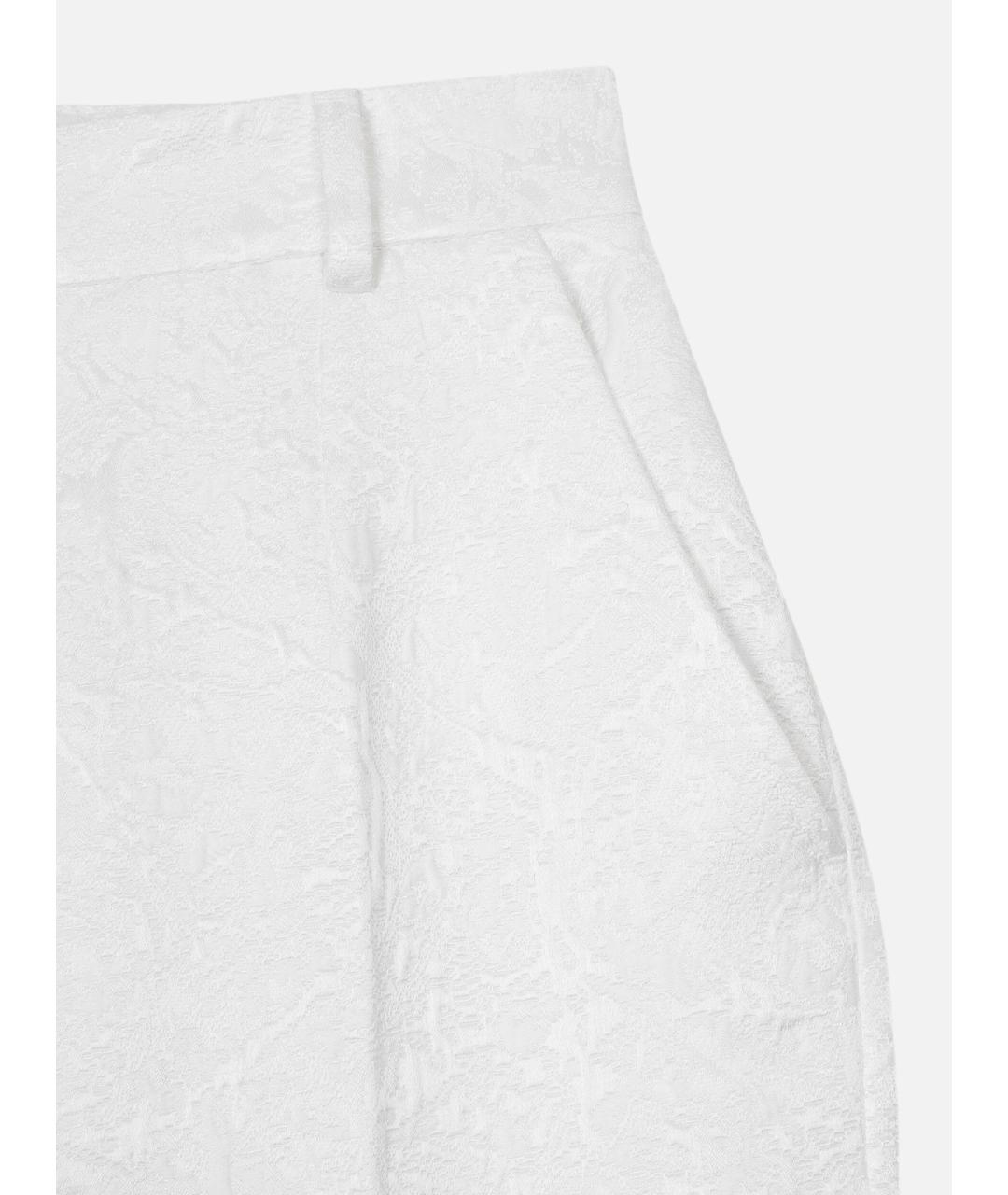 DOLCE&GABBANA Белые хлопковые прямые брюки, фото 4