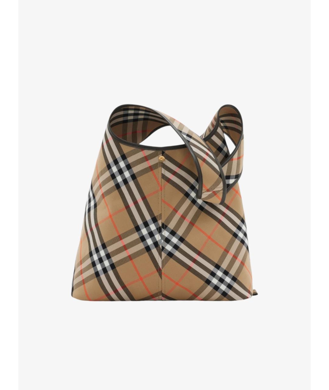 BURBERRY Бежевая тканевая сумка тоут, фото 4