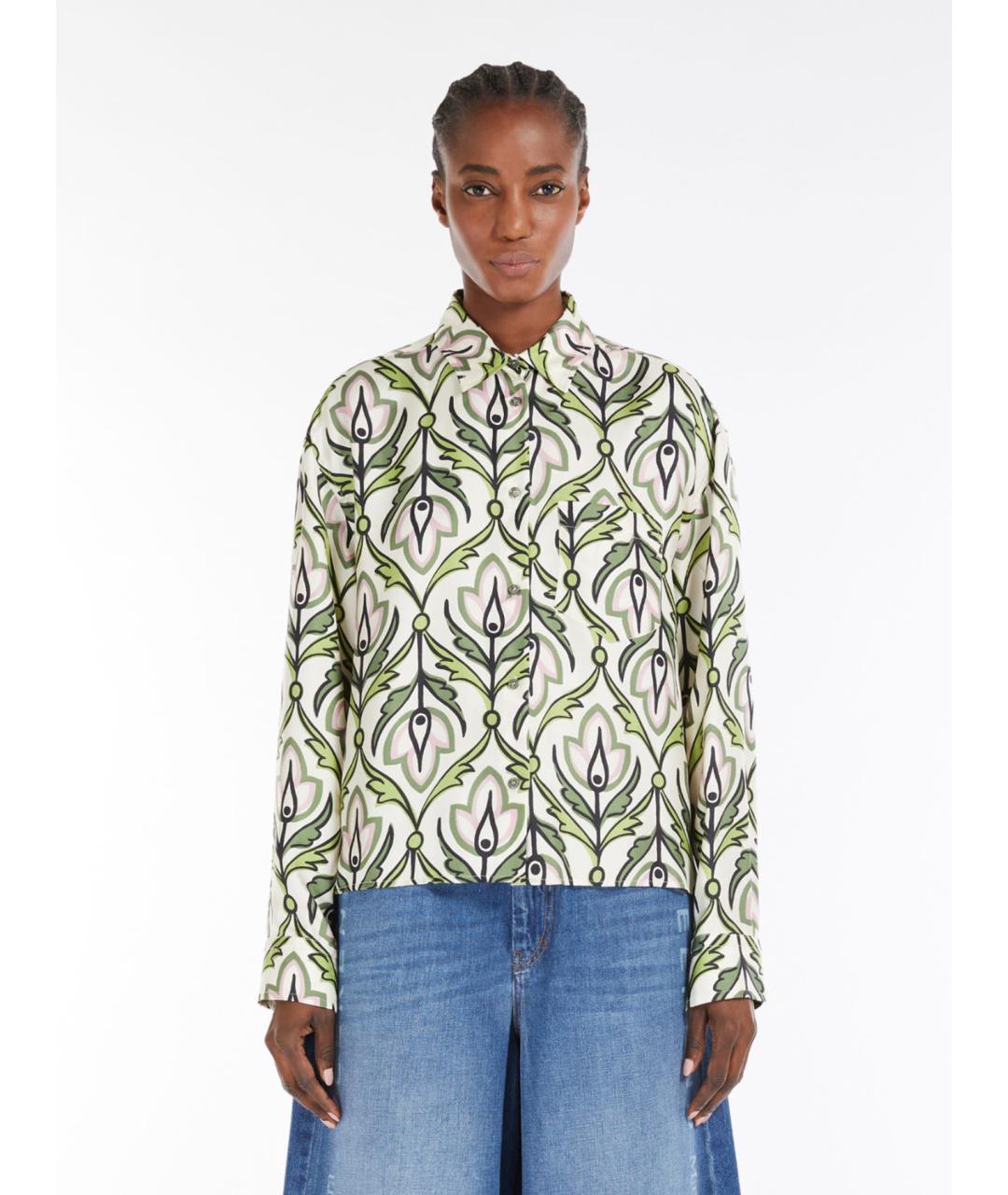 WEEKEND MAX MARA Мульти шелковая рубашка, фото 2