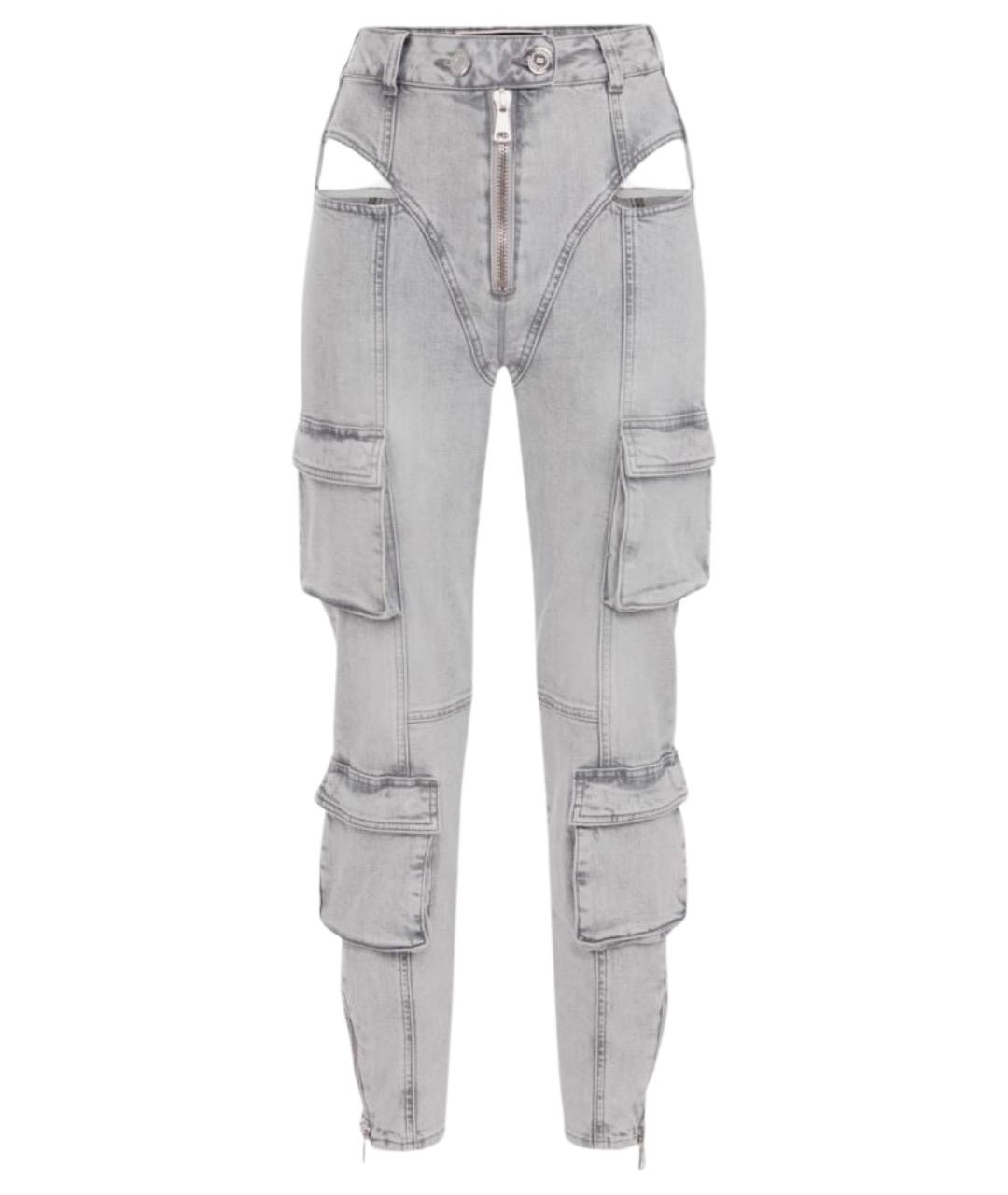 ELISABETTA FRANCHI Серые хлопковые джинсы слим, фото 1