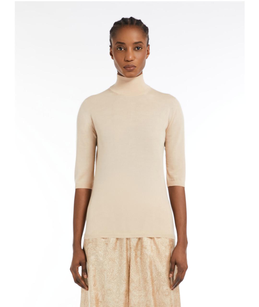 MAX MARA Бежевая шерстяная водолазка, фото 3