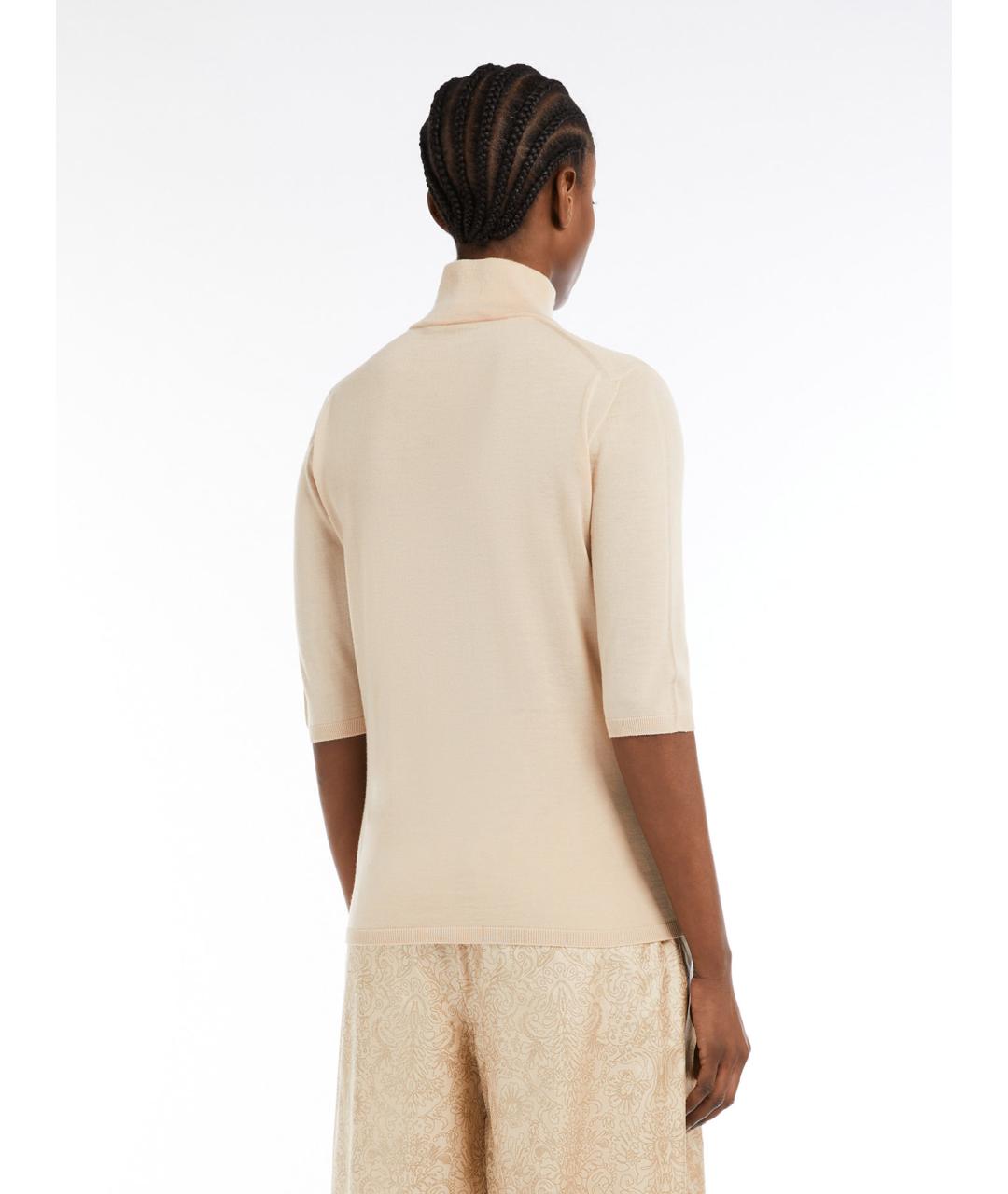 MAX MARA Бежевая шерстяная водолазка, фото 4