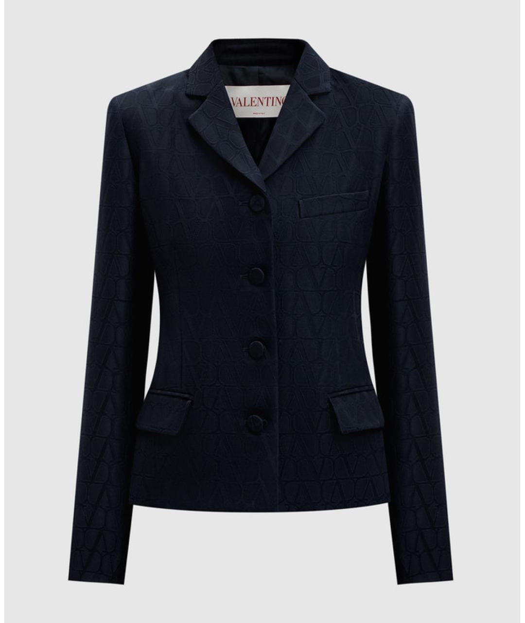 VALENTINO Темно-синий шерстяной жакет/пиджак, фото 4