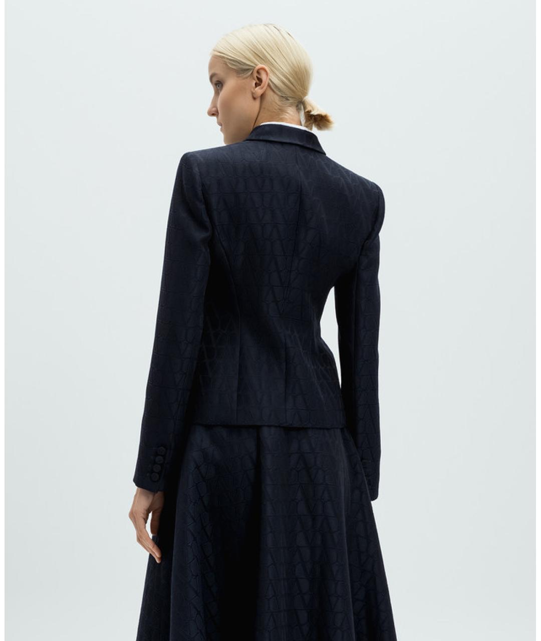 VALENTINO Темно-синий шерстяной жакет/пиджак, фото 3