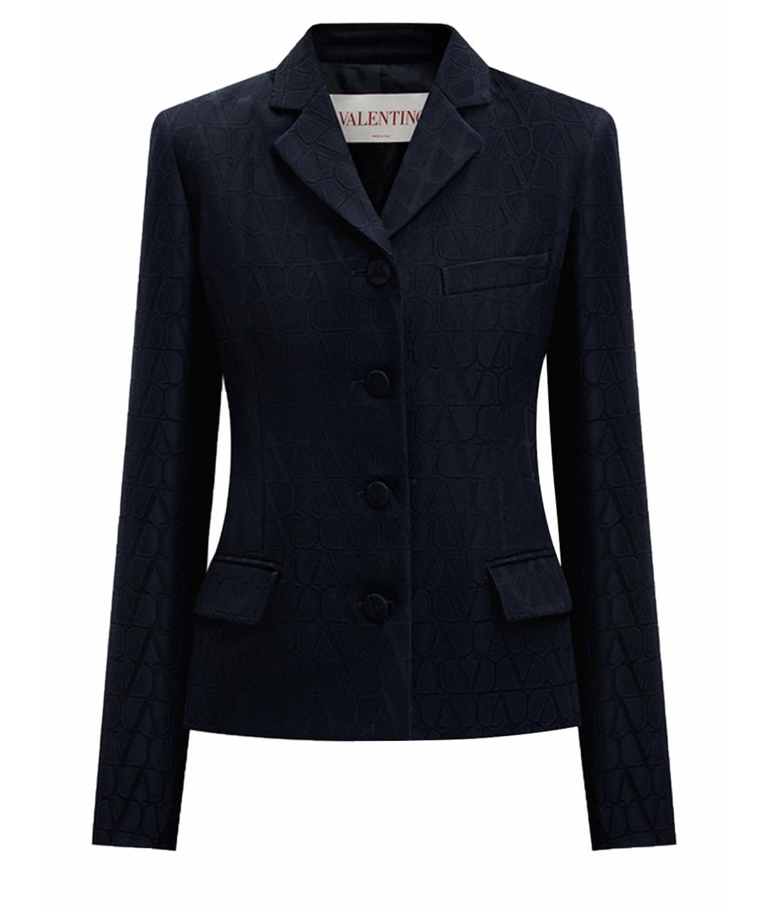 VALENTINO Темно-синий шерстяной жакет/пиджак, фото 1