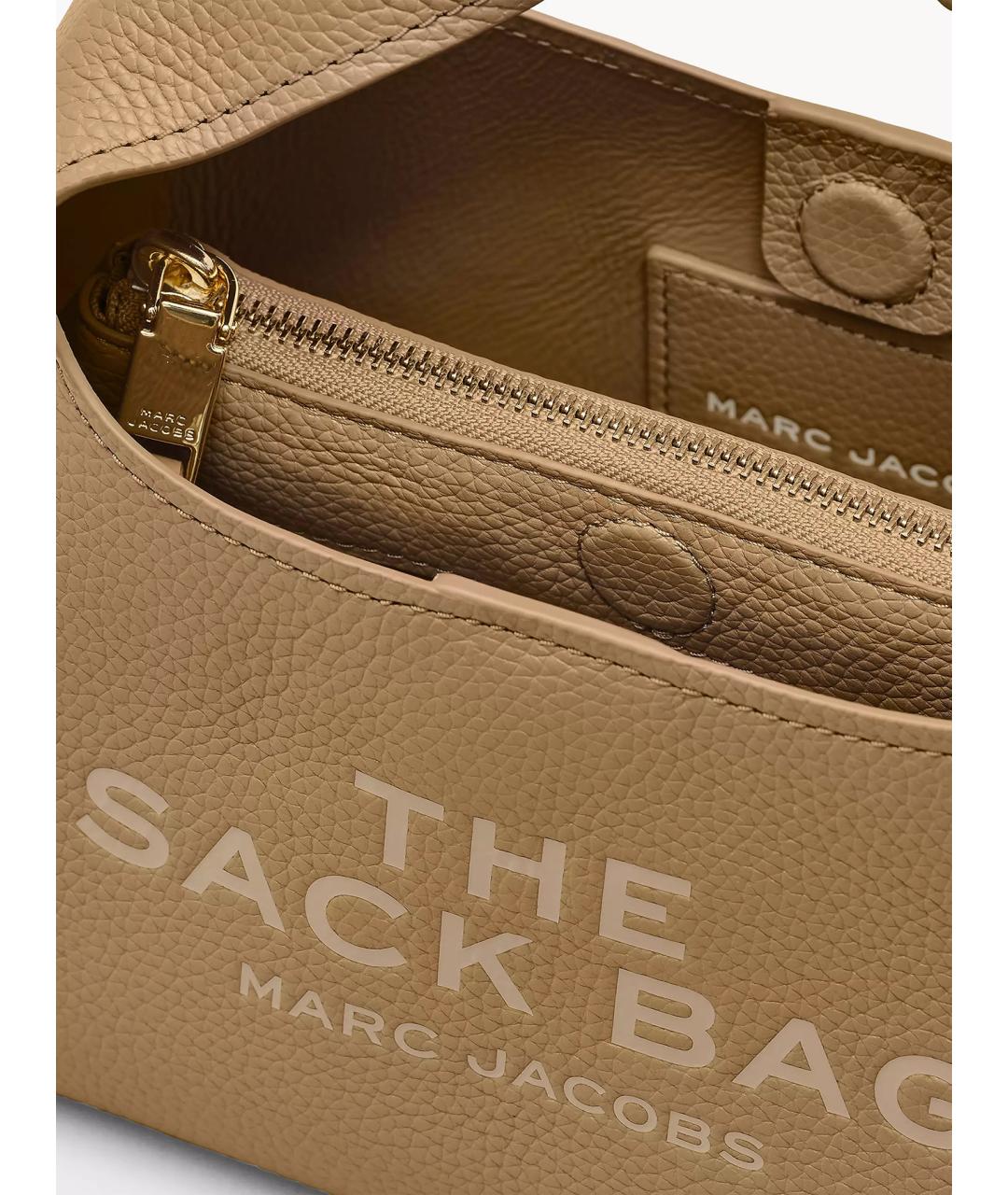 MARC JACOBS Бежевая кожаная сумка с короткими ручками, фото 4